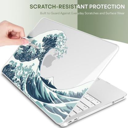 May Chen Compatible with MacBook Neo 13 inch Case 2026 Model A3404, Plastic Hard Shell,Keyboard Cover,Screen Protector,Dust Plug, for MacBook Neo 13" with A18 Pro Chip, Great Wave - color: Great Wave