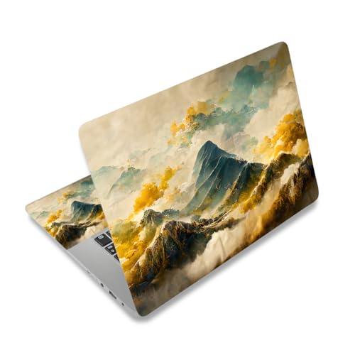 Laptop Decal Sticker Skin Cover, 12" 13.1" 13.3" 14" 15" 15.4" 15.6" Laptop Netbook Vinyl Skin Sticker Cover Notebook PC Protector (2 Wrist Pad Included), Removable Reusable, Mountain Sea of Clouds - color: Mountain Sea of Clouds