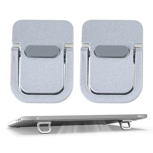 2Pcs Invisible Laptops Stand Portable Foldable Cooling Ergonomics Lightweight Bracket Mount Easy to Carry - color: Silver
