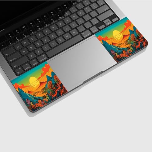 Universal Laptop Skin Sticker with 2 Wrist Pad Skins, Waterproof Scratch Resistant Vinyl Laptop Cover Decal, Cut to Fit for 11–15.6 Inch MacBook HP Dell Lenovo, Colorful Clouds Mountains - color: Colorful Clouds Mountains