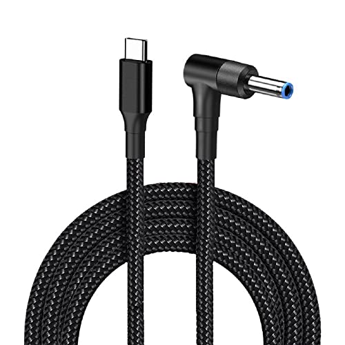 USB C to 4.5mm Laptop Charging Cable, USB Type C Male to DC 4.5 x 3.0mm Converter Cord, 6.5ft 100W PD Power Charger Cable for Pavilion Spectre Chromebook HP,Stream 11 13 14 15