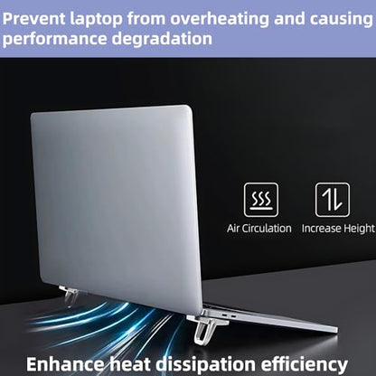 Portable Laptop Stand Zinc Alloy Anti-Slip Keyboard Riser Suitable for 10-17 Inches Laptops, Silver - color: Silver