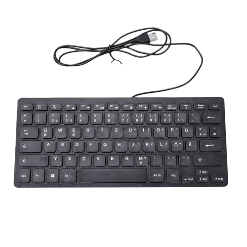 Asixxsix 78 Keys Wired Keyboard, USB Wired Minority Language Keyboard with 1.35M Cable, Plug and Play for Office, Computer and Laptop (German) - size: German
