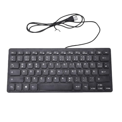 Asixxsix 78 Keys Wired Keyboard, USB Wired Minority Language Keyboard with 1.35M Cable, Plug and Play for Office, Computer and Laptop (German) - size: German