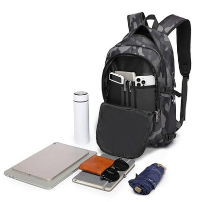 Kono Travel Laptop Backpack with USB Charging Port, Business Anti Theft Slim Sturdy Personal Item Bag, Water Resistant College Computer Daypack for Men & Women Fits 15.6 Inch Notebook, Camo - color: Camo