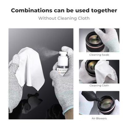 K&F CONCEPT Spray and Lens Cleaner Care Kit, Camera Lens Cleaner | Efficient Cleaning，Easy to Carry, for All Optical Glasses Telescopes Laptops Computers,MW02