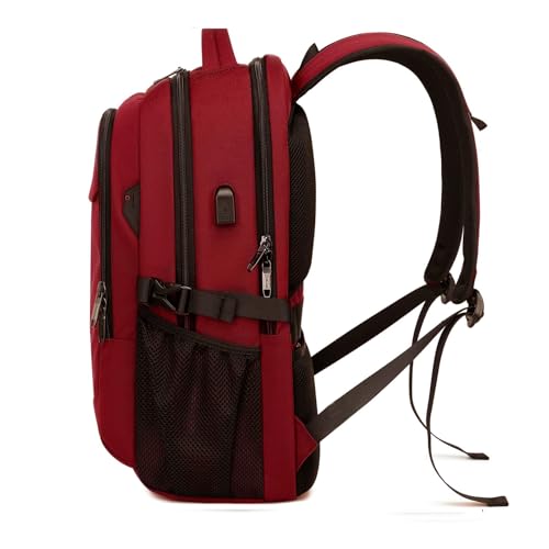 17 Inch Laptop Backpack for Travel Water Resistant College Backpack for Women Laptop Bag with USB Charging Port and Clear Toiletry Bag, Red A - color: 30191 Red With Clear Toiletry Bag