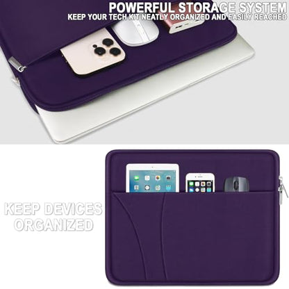 Laptop Sleeve Case 14 inch, Slim Traveling Laptop Cover with Zippered Pocket, Shockproof Protective Carrying Briefcase Computer Bag for 14" MacBook Air/Pro, HP, Dell, Lenovo, Acer, Dark Purple - color: Dark Purple, size: 14 inch