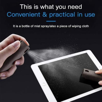 Phone Screen Cleaner Spray Bottle & Microfiber Cleaning Cloth Mini Grey Portable Tablet Mobile PC Screen Polishing Clean Set