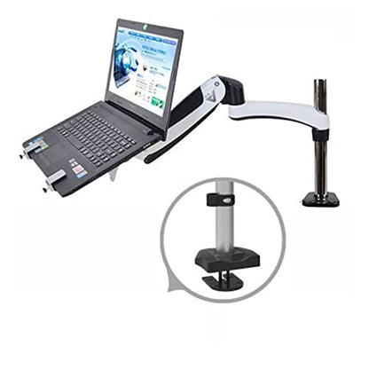 GST112-LP10 Hole Clamp Full Motion Aluminum Strong Gas Spring Dual Arm Laptop Desktop Mount Swivel Stand Notebook Tray(DL-GST112G-LP10) - color: DL-GST112G-LP10