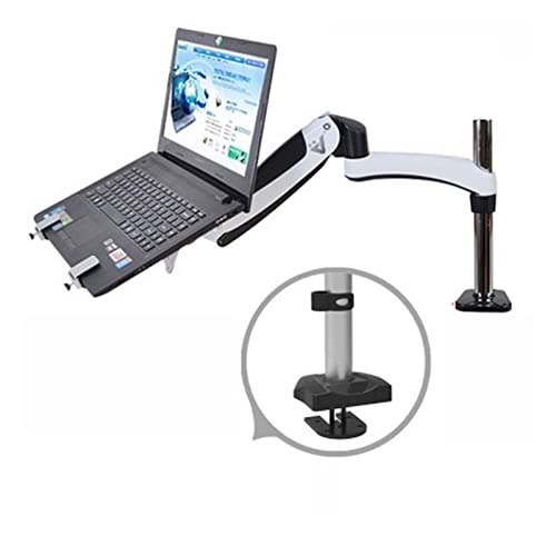 GST112-LP10 Hole Clamp Full Motion Aluminum Strong Gas Spring Dual Arm Laptop Desktop Mount Swivel Stand Notebook Tray(DL-GST112G-LP10) - color: DL-GST112G-LP10