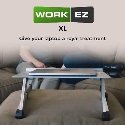 Uncaged Ergonomics WorkEZ Adjustable Laptop Stand for Desk, Laptop Stand Adjustable Height, Foldable Aluminum Cooling Computer Holder & Riser for Desk Bed, Black, XL - color: XL-Black