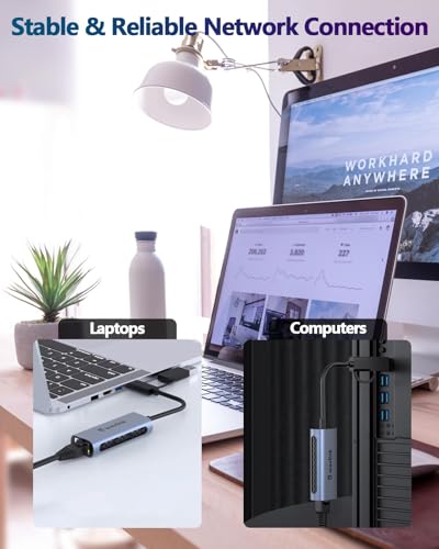 Wavlink USB C to Ethernet Adapter 2.5 Gbps, 2-in-1 USB to 2.5G Ethernet Adapter, USB-C to RJ45 Network Converter (Thunderbolt 4/3 Compatible), Aluminum Case for Windows, Mac OS, iPad OS and More. - color: NWU330GCA