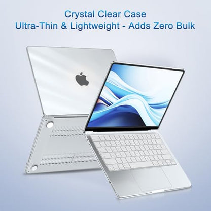 MOSISO Compatible with MacBook Neo Case 13 inch 2026 A3404 A18 Pro Chip | Ultra-thin Protective Crystal Hard Shell Case&Keyboard Cover&Screen Protector, Clear - color: Clear