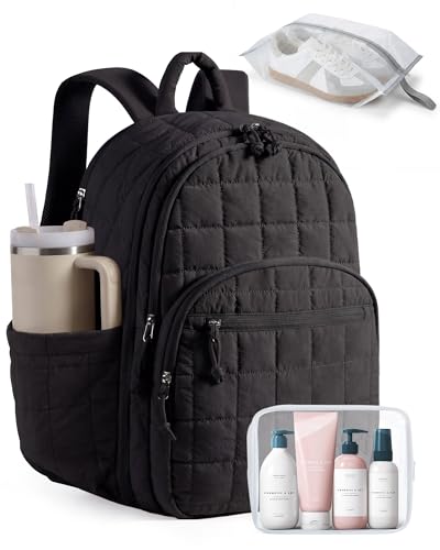 BAGSMART Travel Backpack for Women, 17.3" Carry on Backpack, Black | Airline Approved Personal Carry-on Size, Shoe Bag & TSA-approved Toiletry Bag, Trolley Sleeve, Water-Resistant - color: Dark Black, size: Large 17.3 Inch