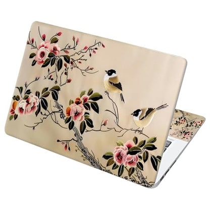 Universal Laptop Skin Sticker with 2 Wrist Pad Decals, 3-Piece Removable Vinyl Laptop Cover, Painting of Birds Flowers Waterproof Anti-Scratch, Easy-Trim Fit for 13.3" 14" 15.6" Laptops - color: Painting of Birds Flowers