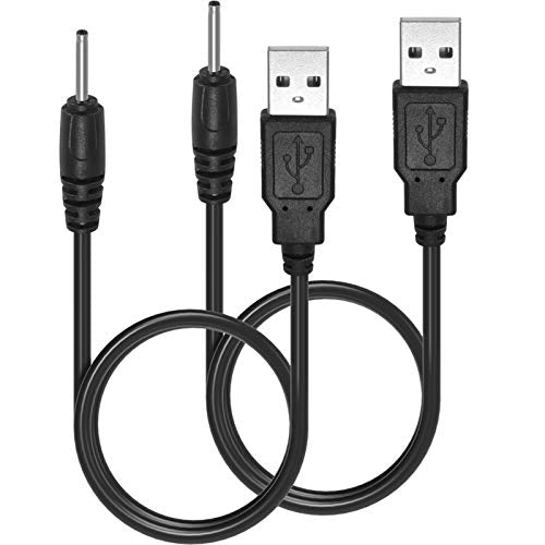 2pcs USB DC Charger Charge Charging Cable for Mini S530 Smallest Invisible Wireless Bluetooth Earbuds Earphones Headphones Headset and Bluetooth Shower Speaker - color: Black - 2pcs