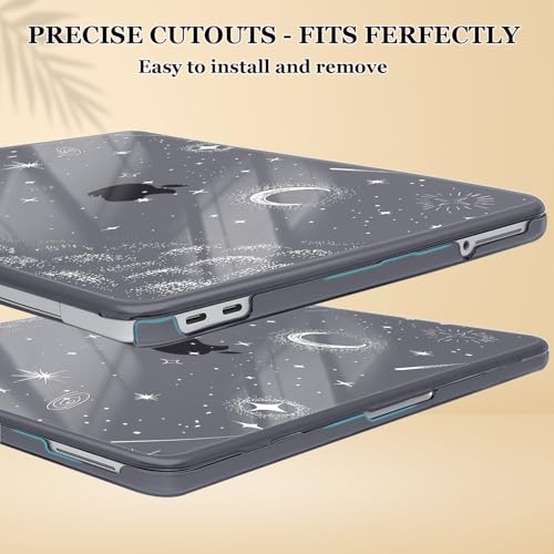 for MacBook Neo 13 inch Case 2026 Release A3404 Cover, Ultra-Thin Pattern Plastic Hard Shell Case Anti-Scratch Protective Case for MacBook Neo 13 with Apple A18 Pro Chip, Stars & Moon - color: Stars & Moon