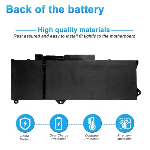 64Wh GRT01 Laptop Battery Replacement for Dell Latitude 14 5421 5431 15 5521 5531 Precision 3470 3561 3571 3591 Alienware m17 R5 AMD Gaming Series R05P0 05RGW 0P3TJ 00P3TJ VXD57 15.2V 4000mAh 4-cell - size: 10.78*4.40*0.41inch GRT01