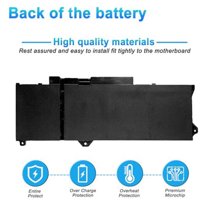 64Wh GRT01 Laptop Battery Replacement for Dell Latitude 14 5421 5431 15 5521 5531 Precision 3470 3561 3571 3591 Alienware m17 R5 AMD Gaming Series R05P0 05RGW 0P3TJ 00P3TJ VXD57 15.2V 4000mAh 4-cell - size: 10.78*4.40*0.41inch GRT01