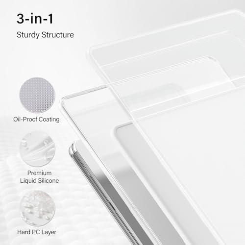 AKIT Scratch Resistant Border Glow Case Compatible with MacBook Air 13 inch 2025 2024 2023 M4 M3 M2 Sturdy Protective Laptop Hard Shell Model A3240 A3113 A2681 with Keyboard & Screen Cover, Clear - color: Crystal Clear