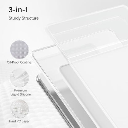 AKIT Scratch Resistant Border Glow Case Compatible with MacBook Air 13 inch 2025 2024 2023 M4 M3 M2 Sturdy Protective Laptop Hard Shell Model A3240 A3113 A2681 with Keyboard & Screen Cover, Clear - color: Crystal Clear