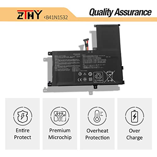 B41N1532 Laptop Battery Replacement for Asus Q504U Q504UA Q504UAK Q534UA | Zenbook Flip UX560 UX560UA UX560UAK UX560UA-FZ014T UX560UQ-FJ051T Q504UA-BBI5T12 BHI5T13 BHI7T21 B41BK25 B41Bl95 15.2V 50Wh - size: 8.19*7.28*0.2 inch B41N1532