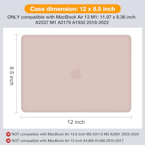 MOSISO Compatible with MacBook Air 13 inch Case M1 2021 2020 2019 2018 | A2337 A2179 A1932, Protective Hard Shell&Keyboard Cover&Screen Film&Pouch for MacBook Air 13.3 inch Case, Camel - color: Camel