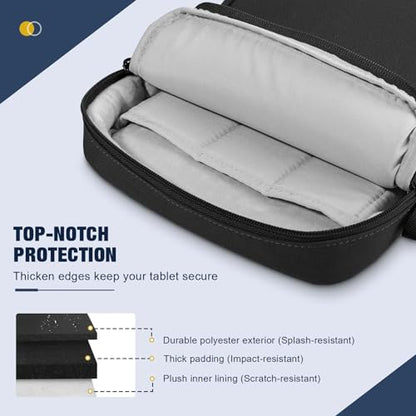 MoKo 13 Inch 360° Protective Tablet Sleeve Shoulder Bag with Earphone Hole | Fits iPad Pro 13-inch M5, iPad Air 13-inch M4, iPad Pro 12.9-inch and Galaxy Tab S9/S8 Plus 12.4-inch, Black - color: Black, style: 12.9 Inch