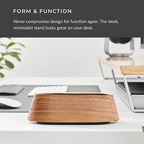HumanCentric Vertical Laptop Stand in Black Walnut Wood, Adjustable | Upright Adjustable Holder & Dock, Fits MacBook Pro & Laptops .5" to 1.5", Clamshell Compatible, Laptop Vertical Stand - color: Black Walnut Wood