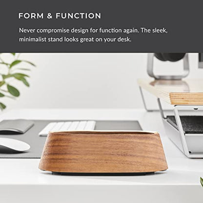 HumanCentric Vertical Laptop Stand in Black Walnut Wood, Adjustable | Upright Adjustable Holder & Dock, Fits MacBook Pro & Laptops .5" to 1.5", Clamshell Compatible, Laptop Vertical Stand - color: Black Walnut Wood