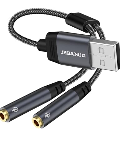 USB Audio Splitter Cable with Dual TRRS 4 Pole Jacks for PC, PS4, PS5-30CM | USB to Dual TRRS Splitter Adapter, Mic-Supported, for PC, Laptop, Mac, Desktops, Linux, PS4, PS5 and More - size: 30CM