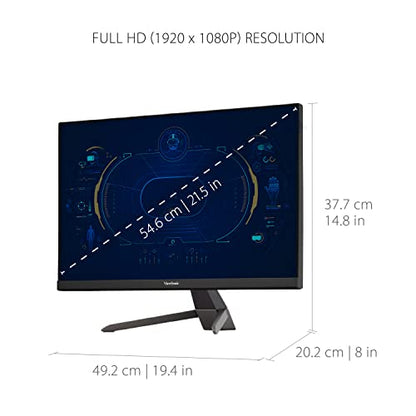 ViewSonic VX2267-MHD 22 Inch 1080p Monitor, 100Hz Refresh Rate with FreeSync for Ultimate Home Entertainment, Eye Care Technology, Ultra-Thin Bezels, HDMI, and DisplayPort Inputs - size: 22 Inches