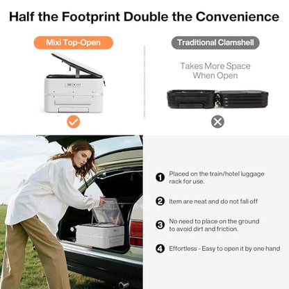 mixi 17x14x9 Carry On Luggage Underseat PC Hard Shell Suitcase Top Opening Aluminum Frame Travel Suitcases with Wheels, Smoke White - color: Smoke White, size: 17x14x9 Inch
