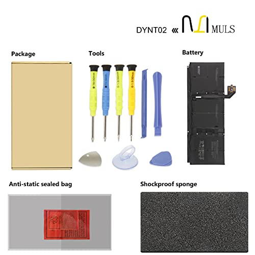 DYNT02 Tablet Battery for Microsoft Surface Laptop 3 Gen 13.5"Keyboard Base | 867 1868 15 Core i5-1035G7 Series G3HTA052H G3HTA053H G3HTA057H G3HTA058H 7.58V 6041mAh 45.8Wh with Tools, Extended runtime