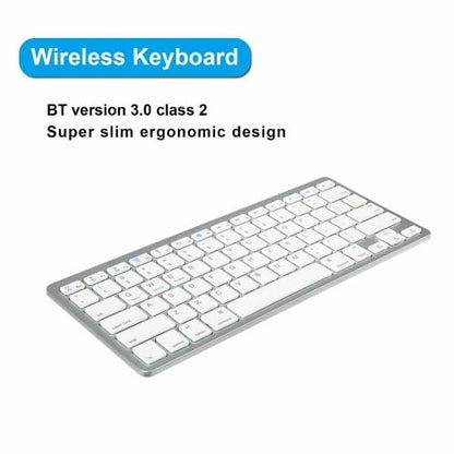 Multi Device Bluetooth Keyboard Rechargeable Wireless Keyboard 3-in-1 Slim Keyboard with Number Pad Full Size Bluetooth Keyboard for Windows Tablet Laptop - White