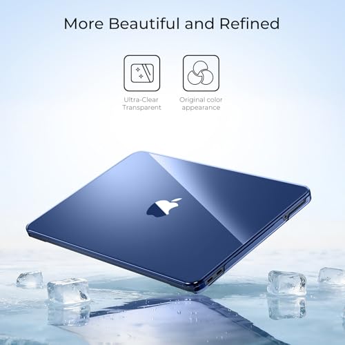 EooCoo Case for MacBook Neo 13 inch 2026, Scratch Resistant, Crystal Indigo | Lightweight, Sturdy, Easy Snap-On, Against Scratches & Everyday Bumps, Model A3404 with A18 Pro Chip - color: Crystal Indigo, size: Neo 13-inch