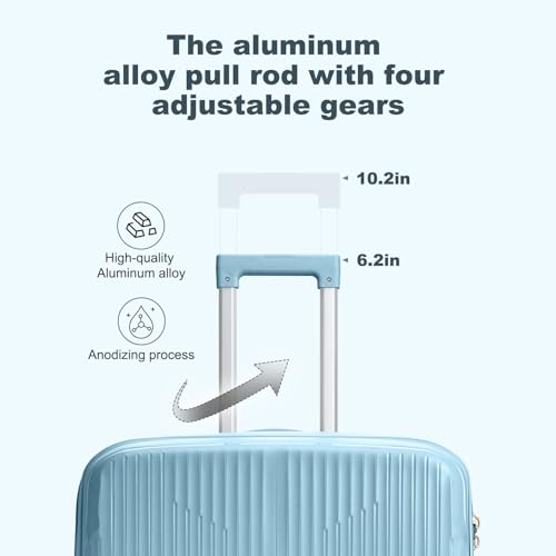 Nazhura Luggage Set, 3-Piece Hardside Suitcase Set, 20-inch Carry On, 24-inch, 28-inch Luggage - color: Blue