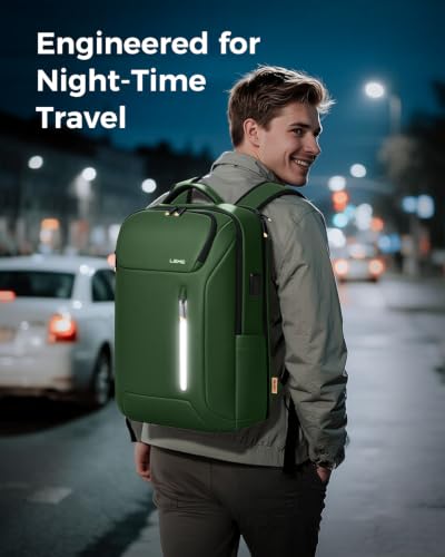 Laptop Backpack 17.3 Inch Business Travel Backpack with USB Charging Port, Durable Lightweight Anti-Theft Work Computer Bag with Laptop Compartment, Green - color: Green