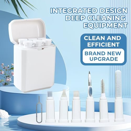 7-in-1 Cleaning Kit: Multifunctional Cleaning Tool Set (for AirPods, Keyboards, Mobile Phones, & Cameras) — Includes Multi-Purpose Deep-Cleaning Brushes and Portable Storage Case