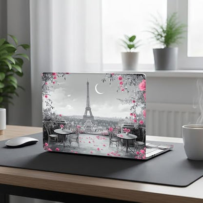 Aesthetic Laptop Skin Cover,12-15.6 Inch Universal Vinyl Sticker Decal,Waterproof Scratch-Resistant Notebook Wrap,Removable Residue-Free Protector,Paris Roses Eiffel Tower - color: Paris Roses Eiffel Tower