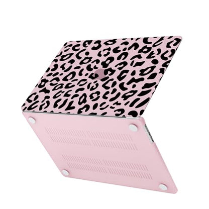 MOSISO Compatible with MacBook Air 15 inch Case M5 M4 M3 M2, Pink | Protective Leopard Grain Hard Shell&Keyboard Cover&Screen Protector for MacBook Air 15.3 inch A3241 A3114 A2941 2026-2023 - color: Pink