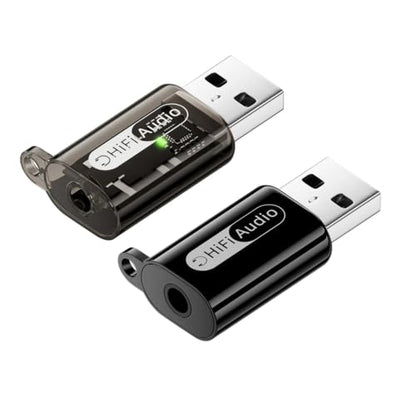 xiwai 2pcs/lot USB to 3.5mm Audio Adapter Type-A Male USB2.0 to TRS TRRS Female AUX & MIC Sound Card 24bit 96kHz Adapter Compatible with Laptop Desktop - style: USB-A to 3.5mm Male Audio