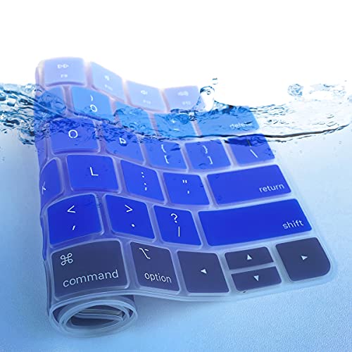 MUBUY Design for Apple iMac 24 Inch Magic Keyboard Cover, Silicone Keyboard Skin for 2021 iMac 24 Touch ID Model A2449 A2450, iMac Magic M1 Chip Keyboard Accessories-Strip Blue - color: Strip blue
