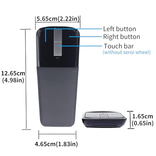 Bluetooth Arc Mouse Foldable Slim and Portable Mini Wireless Computer Travel Mouse Folding Optical Touch Mice for Laptop Tablet - Black - color: Bluetooth-Black