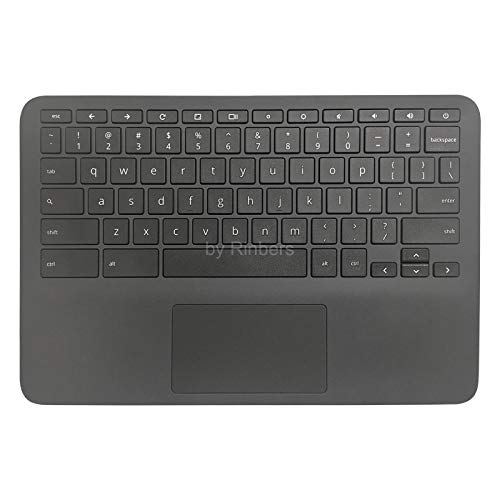 Laptop Palmrest Upper Case with US Keyboard Touchpad Assembly Replacement for HP Chromebook 11 G8 EE G8 EE Touch TPN-Q232 L90338-001 L90339-001 Top Cover Gray - color: Upper Case Assembly L90339-001
