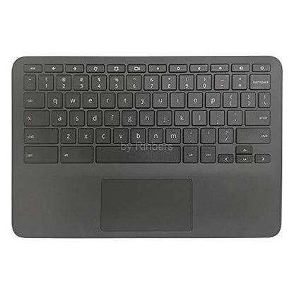 Laptop Palmrest Upper Case with US Keyboard Touchpad Assembly Replacement for HP Chromebook 11 G8 EE G8 EE Touch TPN-Q232 L90338-001 L90339-001 Top Cover Gray - color: Upper Case Assembly L90339-001