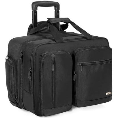 Rolling Laptop Bag, Wheeled Briefcase 17.3 inch Rolling Briefcase, Overnight Roller Bag, Repellent Travel Roller Underseat Bag