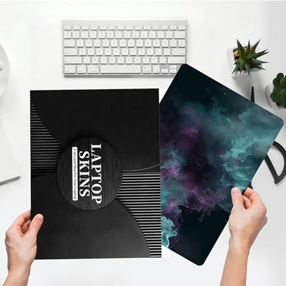 Universal Laptop Skin Sticker with 2 Wrist Pad Skins, Waterproof Scratch Resistant Vinyl Laptop Cover Decal, Cut to Fit for 11–15.6 Inch MacBook HP Dell Lenovo, Abstract Smoke - color: Abstract Smoke
