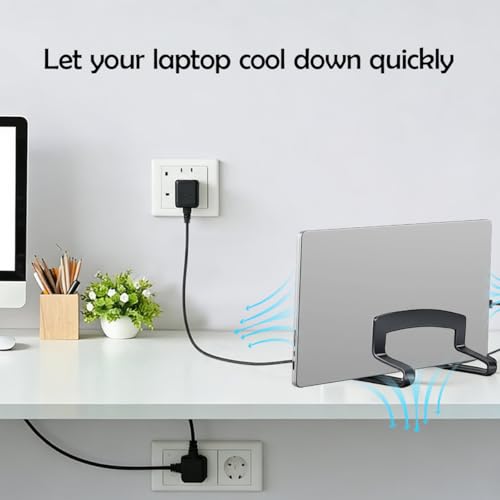 Vertical Laptop Stand Adjustable Aluminum Space Saving Holder for Desk,Gaming Home Office Use,Designed for Gamers Professionals Compatible Up to 17.3 Inch Laptops,Gray